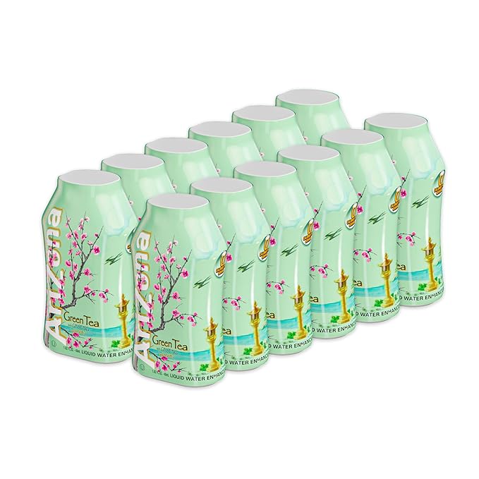 AriZona Green Tea with Ginseng and Honey - On-the-Go Water Enhancer, 1.62 fl oz Bottle (Pack of 12)