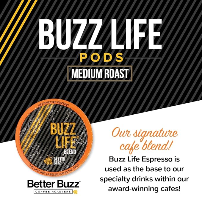Better Buzz Life Blend (Buzz Life) Single Serve Coffee Pods Medium Roast, 12 Count (Pack of 1), Small Batch Roasted Arabica Coffee Beans, K-Cup Compatible