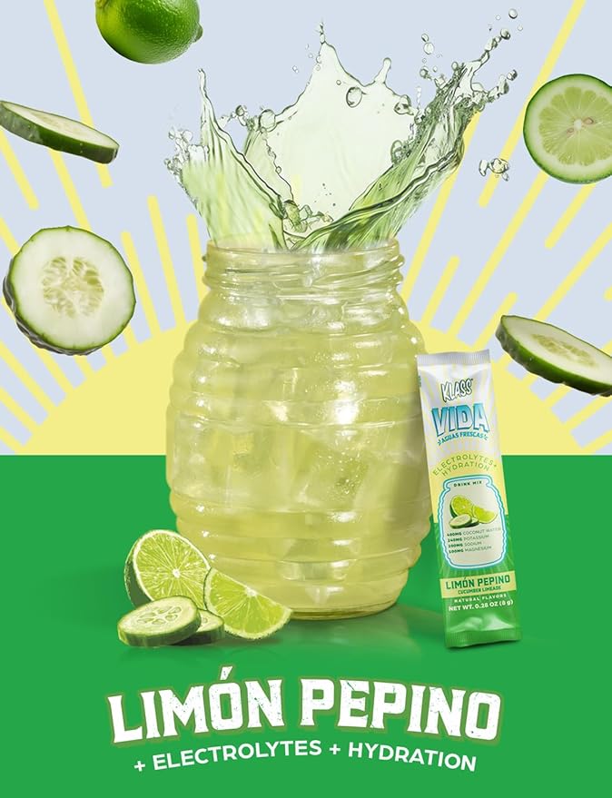 Electrolyte Drink Mix ??Cucumber Limeade Agua Fresca Flavor | Sugar-Free Hydration Powder with Coconut Water & Minerals | 15 Single-Serve Stick Packs, Low Calorie, Natural Flavor