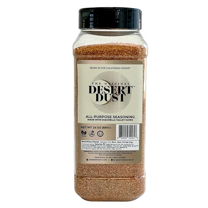 Desert Dust All-Purpose Seasoning ??Smoky, Earthy & Sweet with Organic Date Sugar | Versatile Rub for Steak, Chicken, Fish, Veggies & More | Gourmet BBQ & Grilling Spice Blend (24oz, Original)