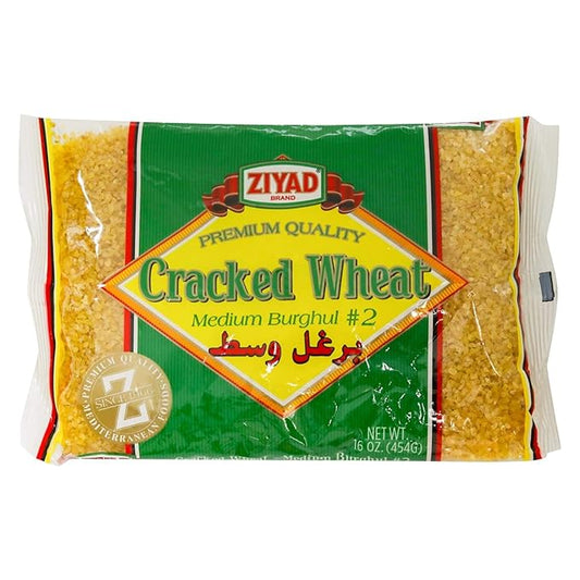 Ziyad Cracked Wheat Number 2 Medium Bulgur, Bread Filler Perfect for Bread Crumbs, Oats, Tabouli, Kibbeh, Curries! 16oz