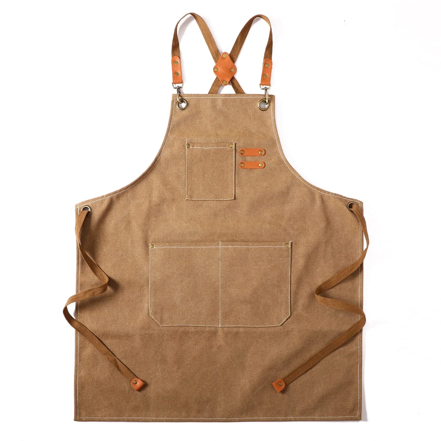 Tosewever Canvas Cross Back Chef Apron for Men Women with Adjustable Straps Large Pockets