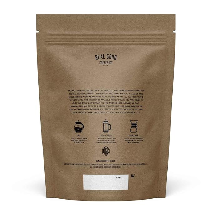 Real Good Coffee Company Real Good Coffee - Whole Bean Coffee - Light Roast 100% Arabica Fresh Roasted in Seattle - 2Lbs
