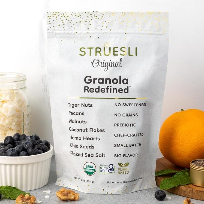 Struesli - Organic Original Granola Redefined | No Added Sweeteners, No Grains | Keto & Paleo Friendly | Gluten-Free, Grain-Free | Healthy Adult Snack | High-Fiber, Nutrient-Rich, Satisfying Crunch