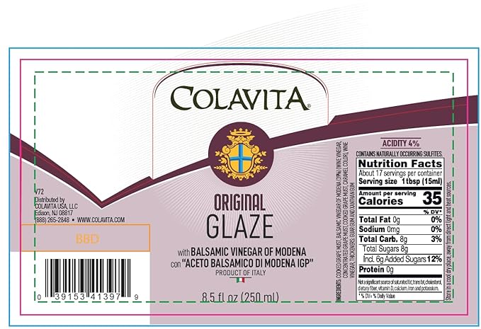 Colavita Balsamic Glaze - Italian Import Squeeze Bottle, Perfect for Enhancing Flavors, 8.5 Fl Oz (Pack of 1)