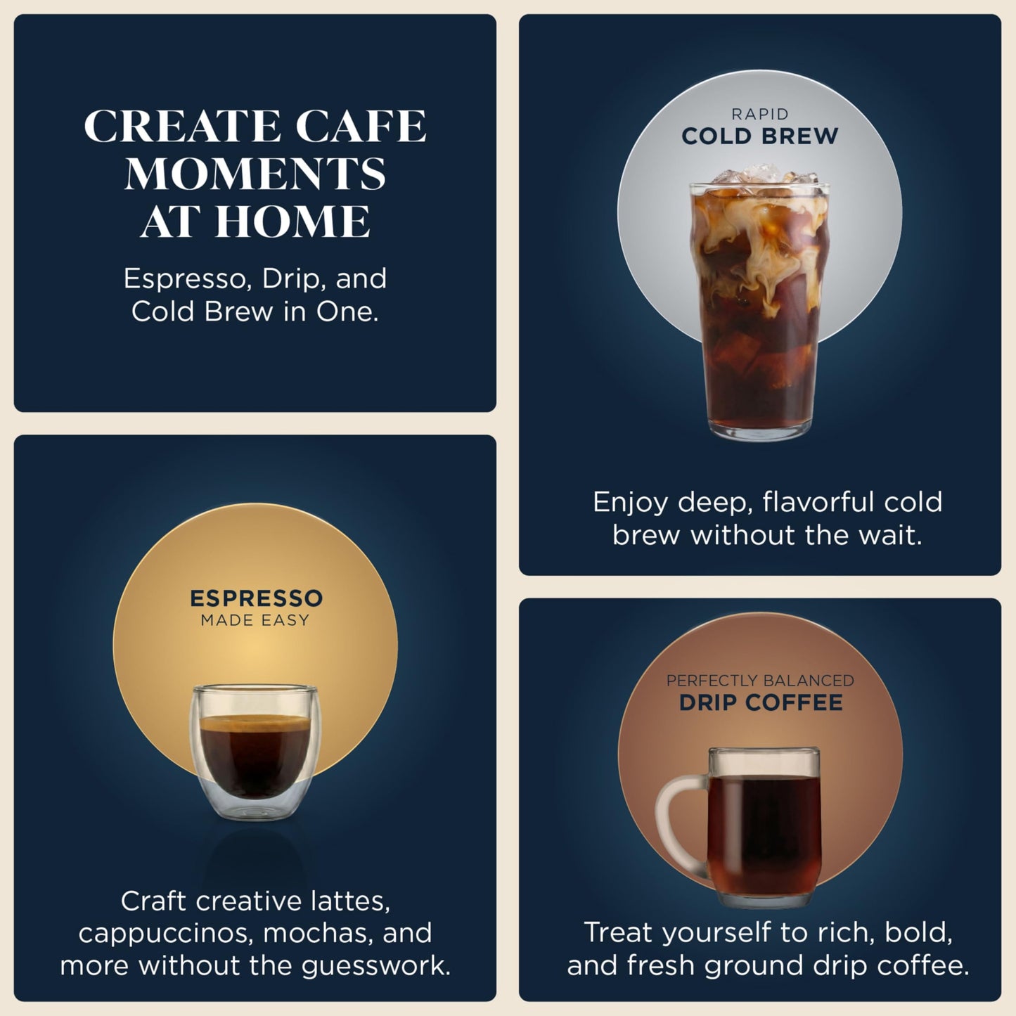 Ninja Luxe Café Premier 3-in-1 Espresso Machine, Drip Coffee, & Cold Brew