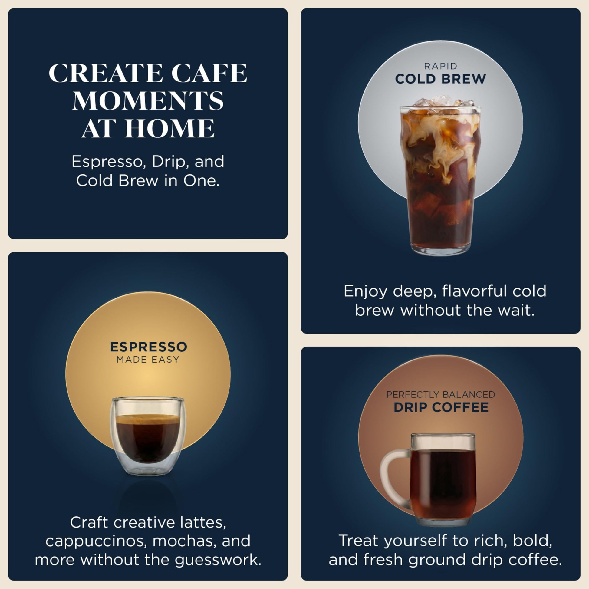 Ninja Luxe Café Premier 3-in-1 Espresso Machine, Drip Coffee, & Cold Brew