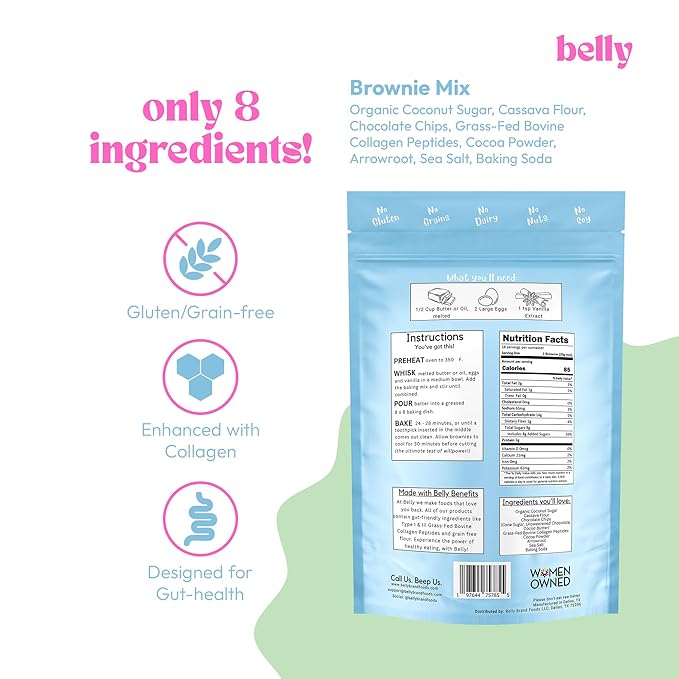 Belly Gluten-Free Collagen Variety Pack | High-Protein Brownies, Cookies, Banana & Pancakes | Grain-Free Dairy-Free Nut-Free | Healthy Sancks For Adults & Kids | Women-Owned Business | Variety Pack