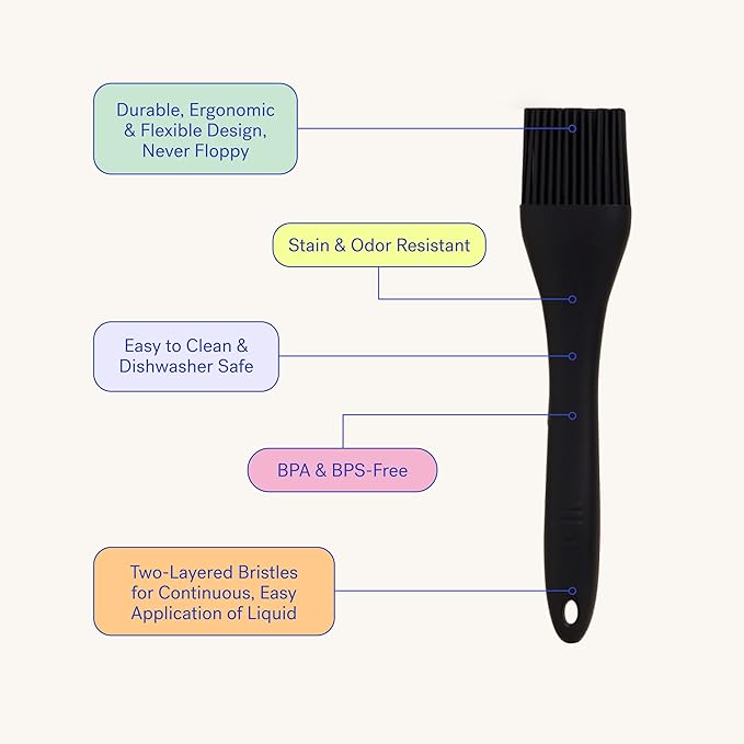 GIR: Get It Right Silicone Basting Brush – High Heat Resistant Kitchen Tool for Cooking, Grilling & Baking, Ultimate - 8IN, Black