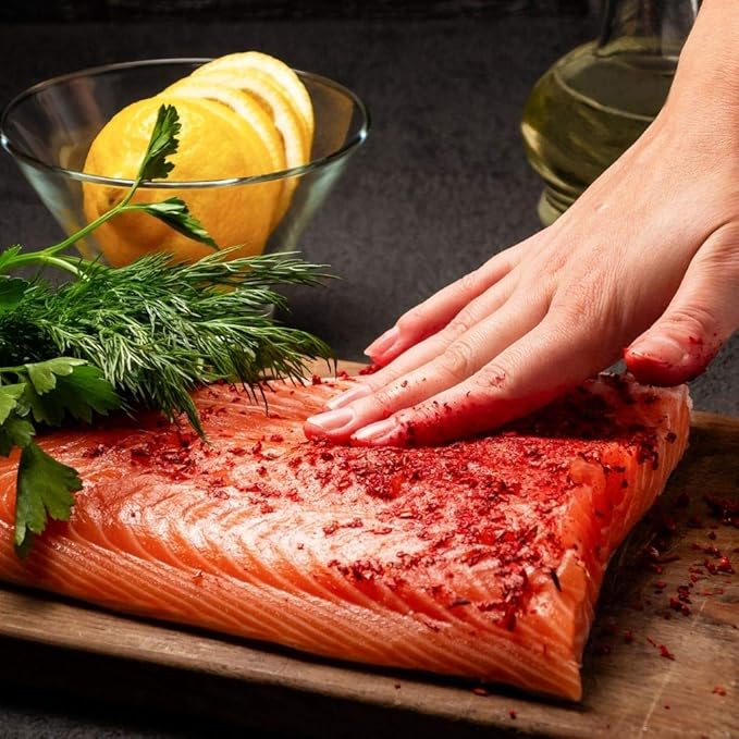 2-King Red Salmon Rub-Classic Potlatch Seasoning Dry Spice Blend-Fish Seafood-All Natural, Gluten Free, Low Salt, No MSG-Madison Park Foods, 3 oz Tin