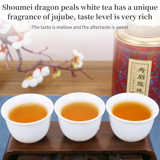 XIXICHA Shou Mei White Tea Pearls Tea Aged White Tea Dragon Pearls Tea Shoumei Tea Fuding White Tea Balls Chinese Tea White Bai Cha Long Zhu 白茶 寿眉 老白茶 福鼎白茶 寿眉龙珠