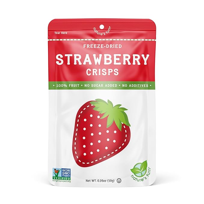 Nature?™s Turn Freeze-Dried Fruit Snacks, Strawberry Crisps, Pack of 24 (0.35 oz Each)
