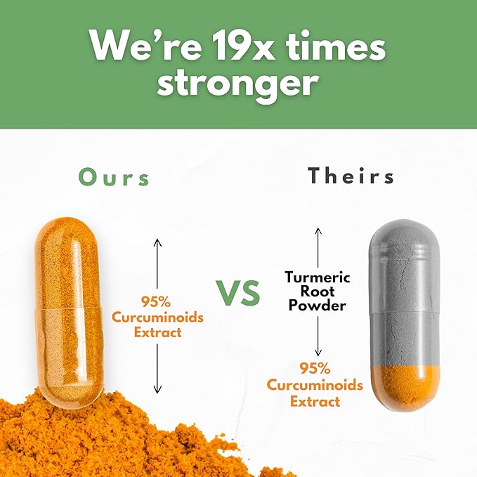Turmeric Curcumin with Ginger ??1750mg High-Potency Formula with 95% Standardized Curcuminoids and Ginger Extract ??Black Pepper for Enhanced Absorption ??60 Vegan Capsules
