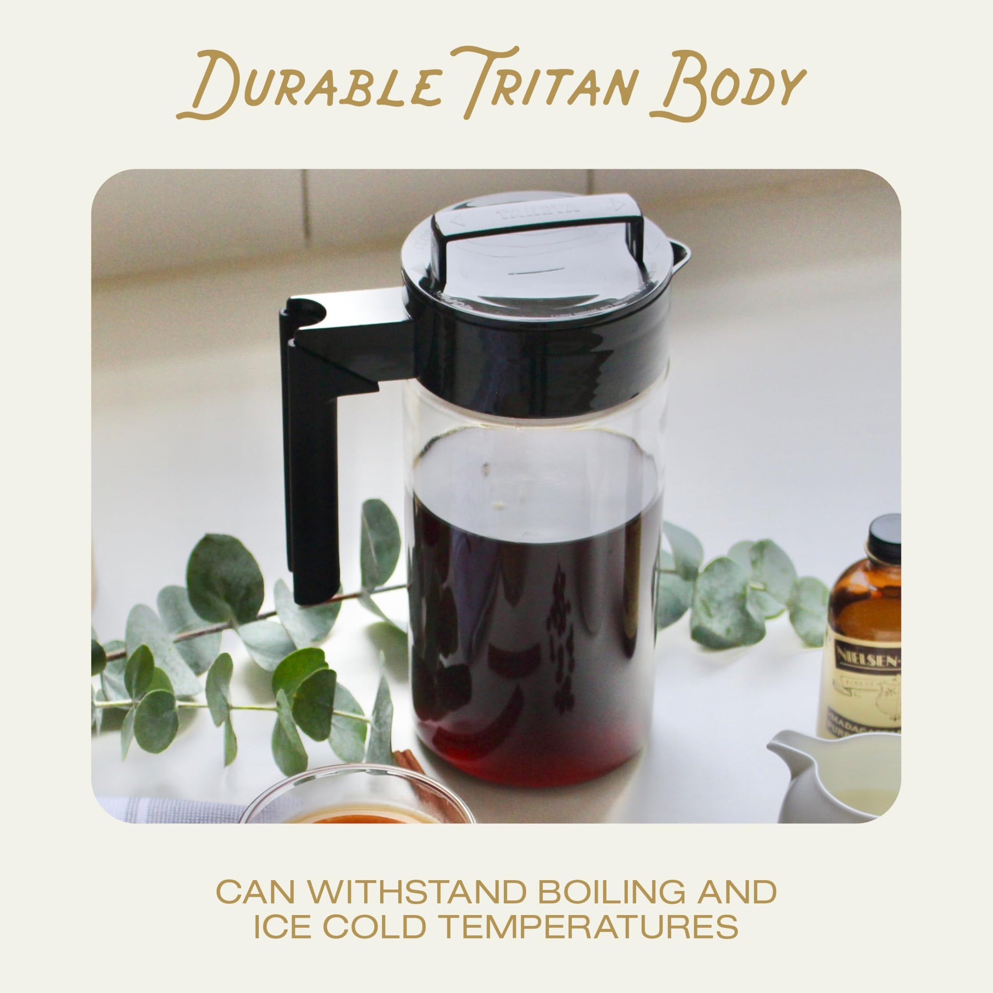 Takeya Deluxe Cold Brew Coffee Maker - BPA-Free Tritan Pitcher with Airtight Leakproof Lid