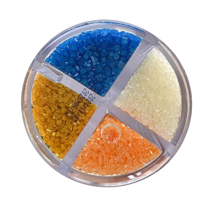 Sentovac 4-Colors Sanding Sugar for Baking Edible Sparkling Sugar Sprinkles Coarse Sugar Crystals for Baking Cake Cookie Cupcake Topper Ice Cream Decoration Supplies竊뉰lue Orange Gold White竊?"<div>