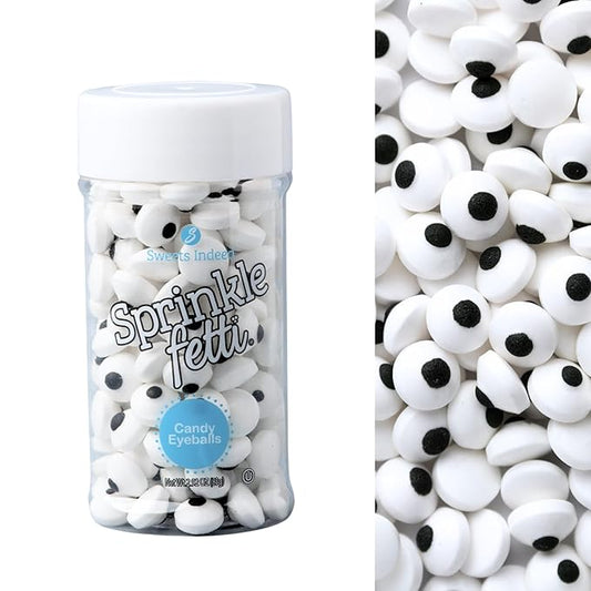 Sweets Indeed Candy Eyeballs, Edible Eyes, Halloween Sprinkles, Perfect for Cake Decorations, Baking, Ice Cream, Cookies, Cupcake Topper 2.92 ounces