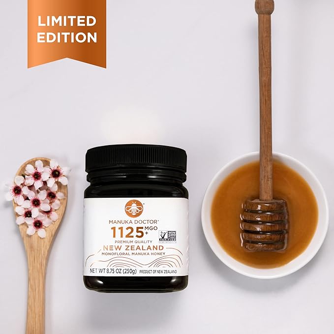 MANUKA DOCTOR - MGO 1125+ Manuka Honey Monofloral, 100% Pure New Zealand Honey. Certified. Guaranteed. RAW. Non-GMO (8.75 oz)