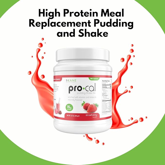 Pro-Cal Strawberry Meal Replacement Powder, 16.4 oz ??High Protein, Low Calorie Shake & Pudding Mix ??16 Servings, Delicious & Easy to Prepare ??Supports Healthy Weight Management (15.2oz, Strawberry)