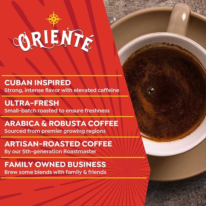 Oriente Dark Roast Coffee Pods, 50 ct, Cuban Inspired Coffee in Recyclable Single Serve Pods - 100% Arabica Coffee, Compatible with Keurig K Cups Maker