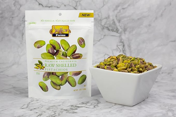 Setton Farms Naturally Raw Shelled Pistachios, No Shell, Non-GMO Project Verified, Certified Gluten Free, Vegan and Kosher, Heart Healthy Snack, 5 Oz. (Also perfect for making Dubai Chocolate)