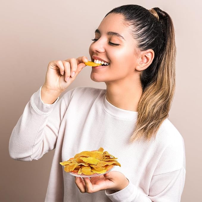 Dried Mango Slices - 4 Pound Bulk Pack, Soft & Juicy Sweet Dried Mango Healthy Snack, Delicious Texture, Chewy Ripened Mangos Dried Fruits with Natural Tangy Sweetness of Fresh Mangoes.