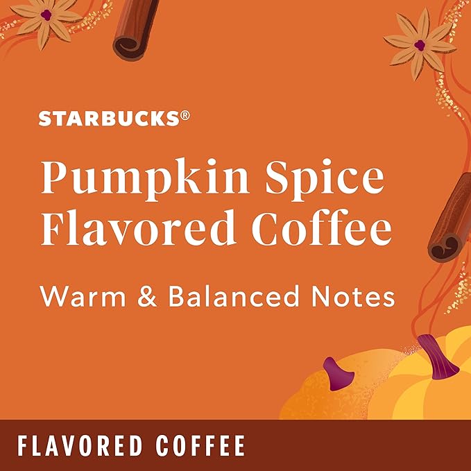 Starbucks K-Cup Coffee Pods, Pumpkin Spice Naturally Flavored Coffee for Keurig Brewers, 100% Arabica, Limited Edition, 6 Boxes (60 Pods Total)