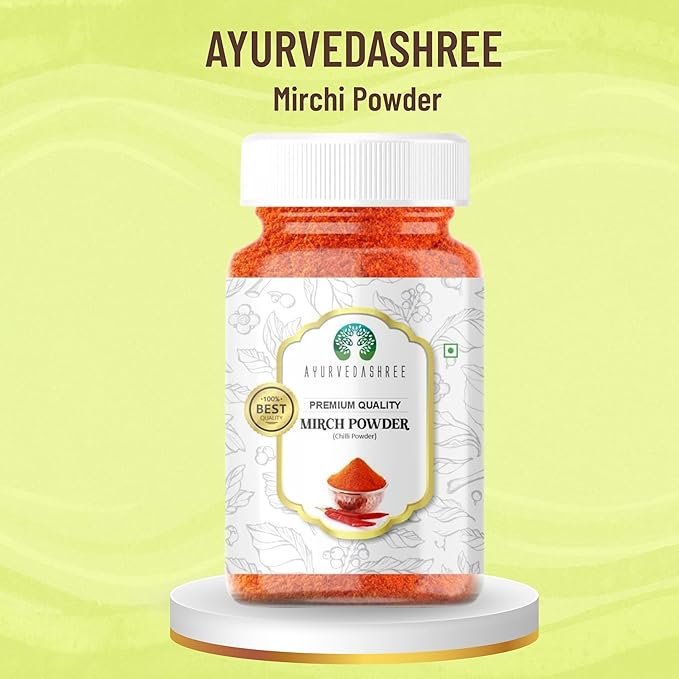AYURVEDASHREE Chilli Powder (Mirchi Ground) 100gM PET Jar ~ All Natural | Vegan | Gluten Friendly | NON-GMO | Indian Origin |