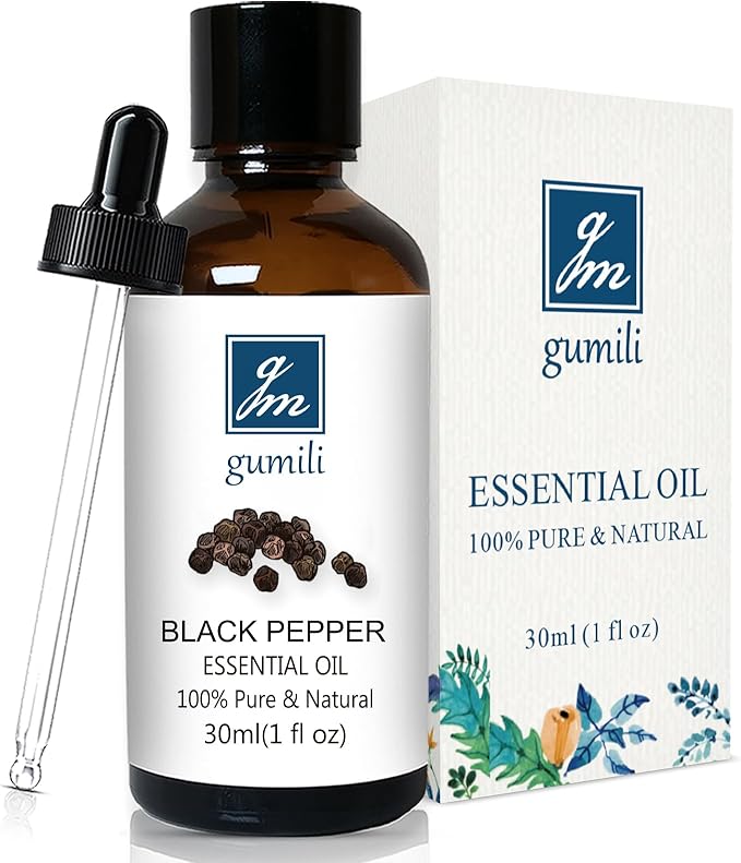 Black Pepper Essential Oil 1 Oz ??100% Pure Natural Black Pepper Oil for Diffuser, Massage, DIY Blends & Personal Care, Fresh Spicy Aroma