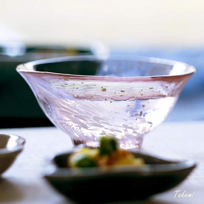 Japanese sake glass Handcrafted Mini Glass Set Elegant Japanese Sake Cups Perfect for Any Occasion Made in Japan (Sakura and Early summer, Sake Glass (2.5 fl oz))