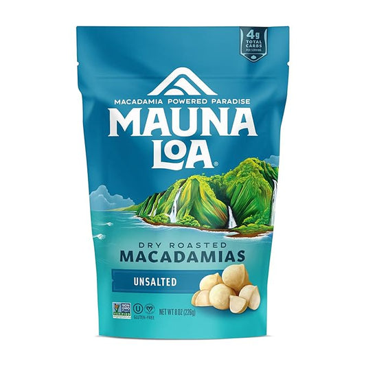 Mauna Loa Premium Natural Roasted Macadamia Nuts, Unsalted Flavor, 7 Oz Bag