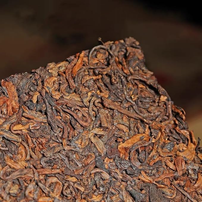 Yunnan Pu'er Tea Brick - Fermented Black Tea Since 2009, Organic Pu-erh 500g Package With Bamboo Leaves, Traditional Method