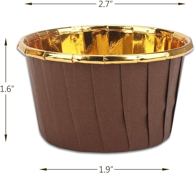 Aluminum Foil Cupcake Cups, Eusoar Disposable Muffin Liners 50Pcs, Baking Cups, Aluminum Cupcake Tip Pan Ramekin Holders, Little Pudding Cups