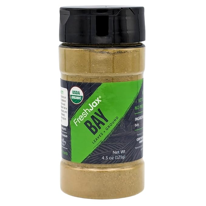 FreshJax Ground Bay Leaves | Non GMO, Gluten Free, Keto, Paleo, No Preservatives Bay Leaf Powder | Premium Organic Spices, Herbs, Seasonings, and Salts | Handcrafted in Jacksonville