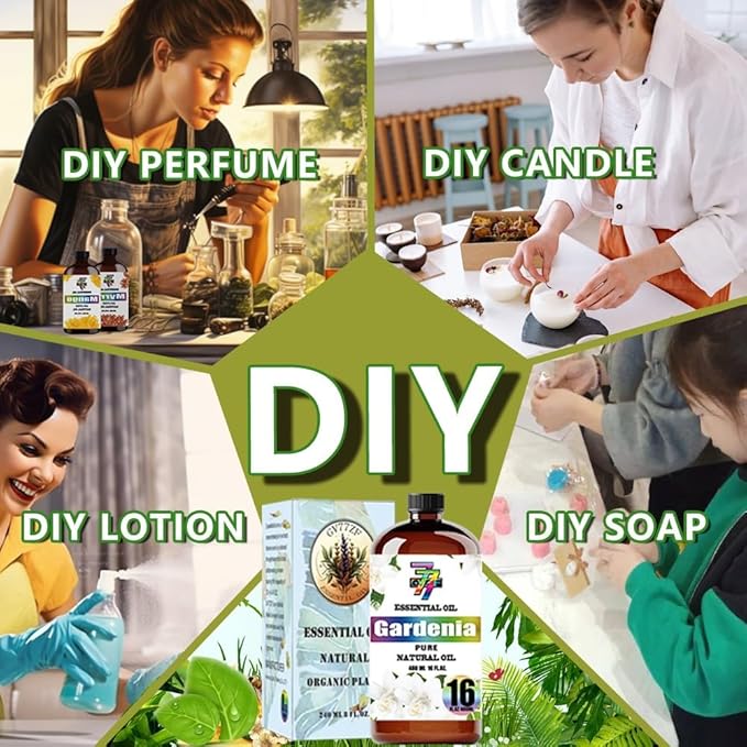 Gardenia Essential Oil (16 oz / 480 ml) ??Gardenia Oils for diffusers, humidifiers, Home Baths, Cleaning Products, Yoga, DIY Soaps and DIY Scented Candles