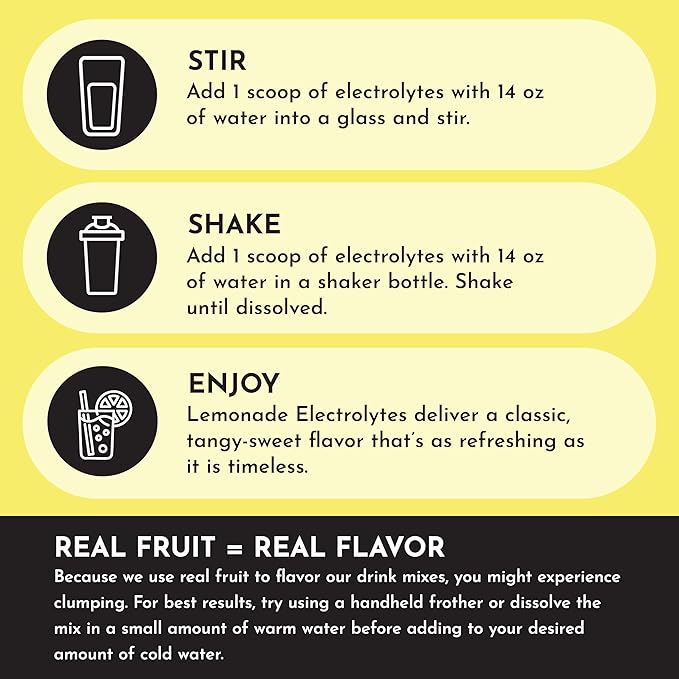 Lemonade Electrolytes ??30?‘Serving Hydration Drink Mix with Coconut Water, Sea Salt, and Trace Minerals ??Supports Hydration, Recovery, and Electrolyte Balance*