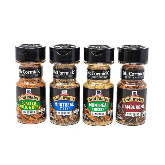 McCormick Grill Mates Spices, Everyday Grilling Variety Pack (Montreal Steak, Montreal Chicken, Roasted Garlic & Herb, Hamburger), 4 Count