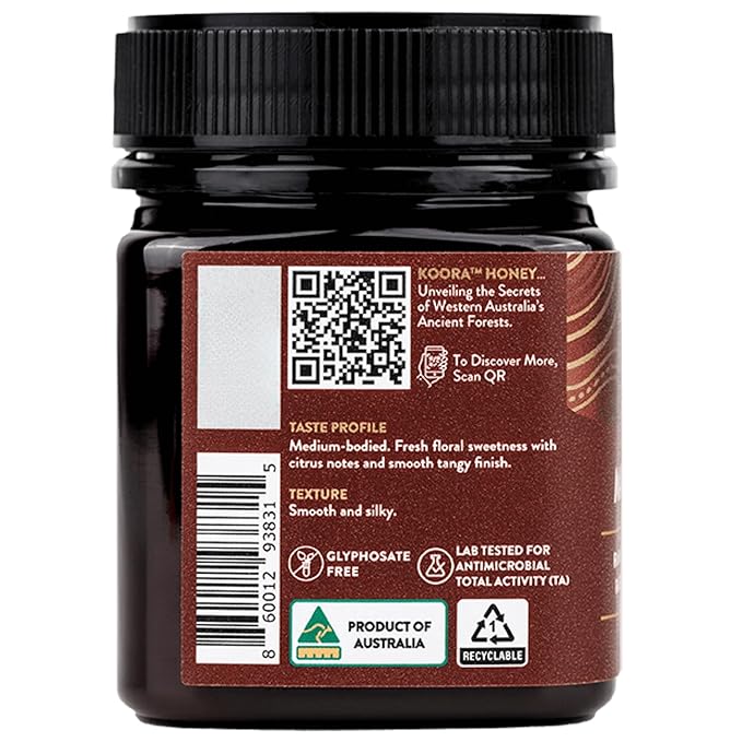 KOORA Marri Honey TA 25+ (MGO 1197+ Manuka Honey Rating Equiv.) Low GI, Medical Grade for Daily Health & Immune Support, Raw from the Ancient Forests of Western Australia, 8.8 oz