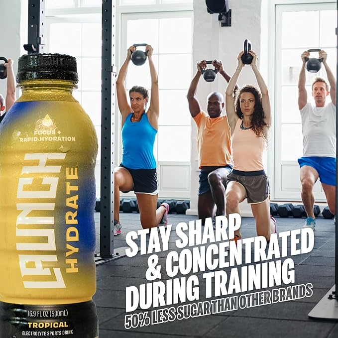 Sports Drink 12-Pack ??Tropical Flavor ??Real Cane Sugar, 3x Electrolytes, Cognizin for Focus, Natural Juice, No Artificial Dyes ??Trusted by Perfect Game