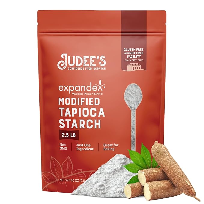 Judee’s Expandex Modified Tapioca Starch 2.5 lb - Non-GMO, Gluten-Free & Nut-Free - USA Packaged - Thickens and Enhances Texture - For Making Tortillas, Bread, and Bagels