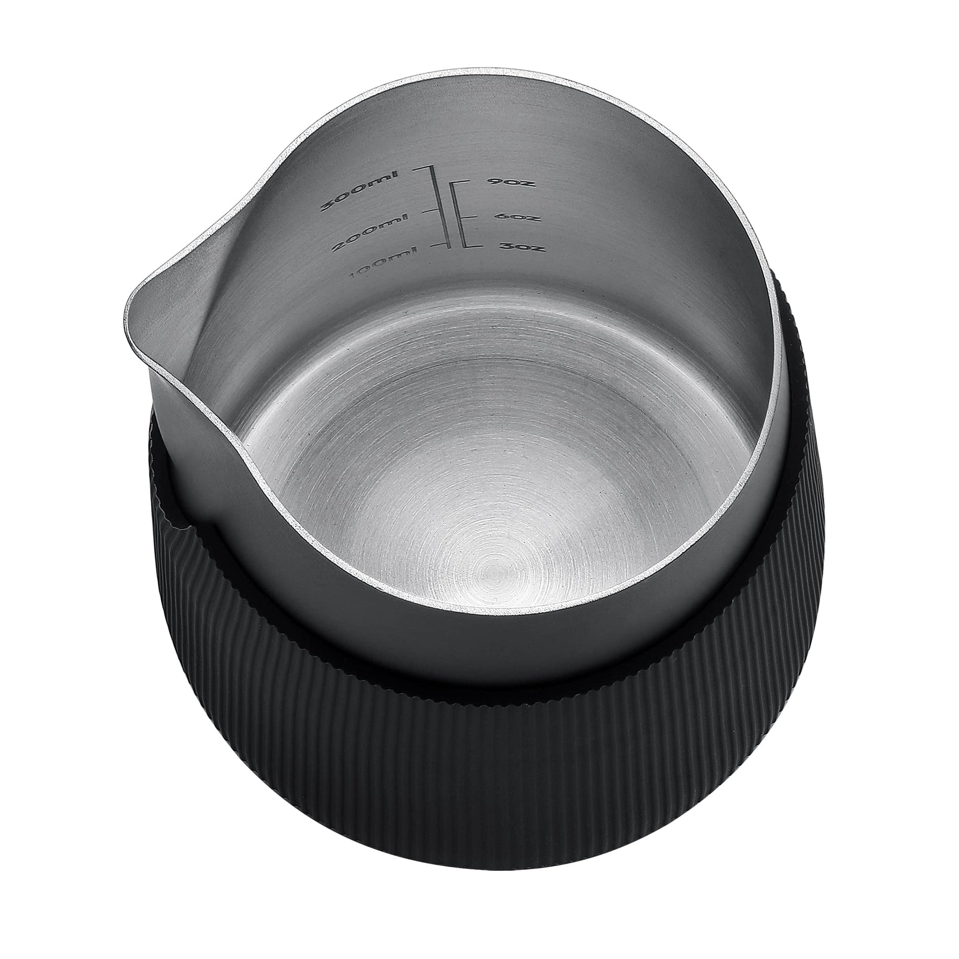 Normcore Handleless Milk Pitcher - Espresso Steaming Pitcher with Round Spout - 18/8 Stainless