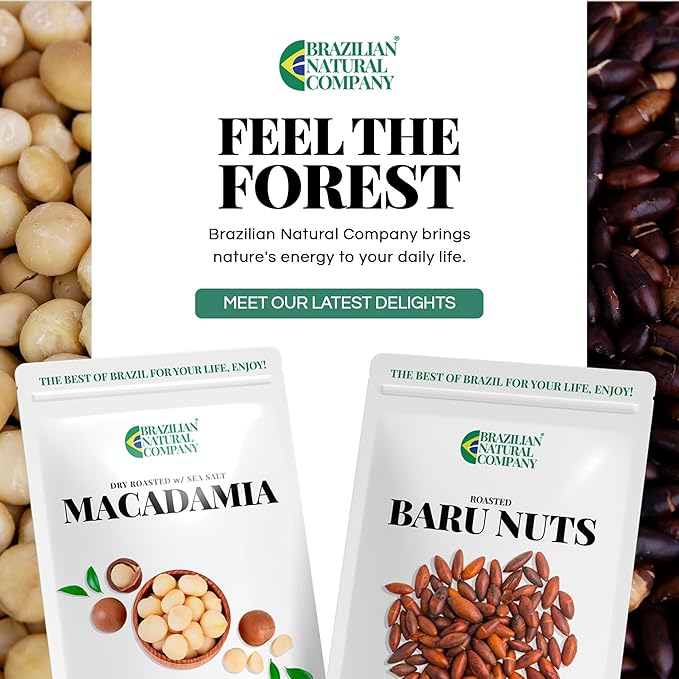 Macadamia Nuts Kit 48 oz, Stand Up Pouch – Rich in Omega 3, Vitamins and Minerals – Natural Source of Skin and Well Being – Lightly Salted – Brazilian Natural Company