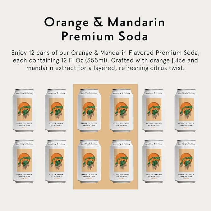Something & Nothing Mango & Thai Basil Flavored Sparkling Water | Lightly Carbonated & Full of Flavor with Added Grape & Lemon Juice | Vegan & Low Calorie Premium Soda | 12 Fl Oz Cans (Pack of 12)