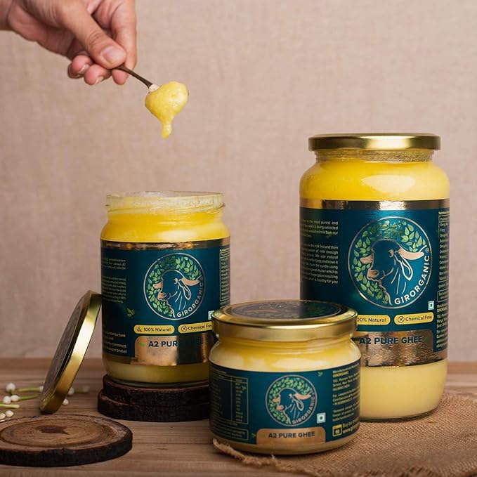 GirOrganic Grass Fed A2 Ghee | Clarified Butter (16 Oz) - Unsalted Gir Cow Ghee Butter - Organic Ghee Oil - Pasture Raised, Lactose-Free 16 Oz