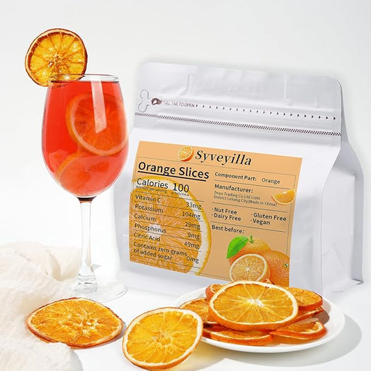 Dried Orange Slices,Dehydrated Orange Slices 8.82oz/250g Perfect for Cocktails,Fruit Tea, Garland, Crafts and Baking Sweet Wheels for Garnish, 100% Natural No Additives No Added Sugar