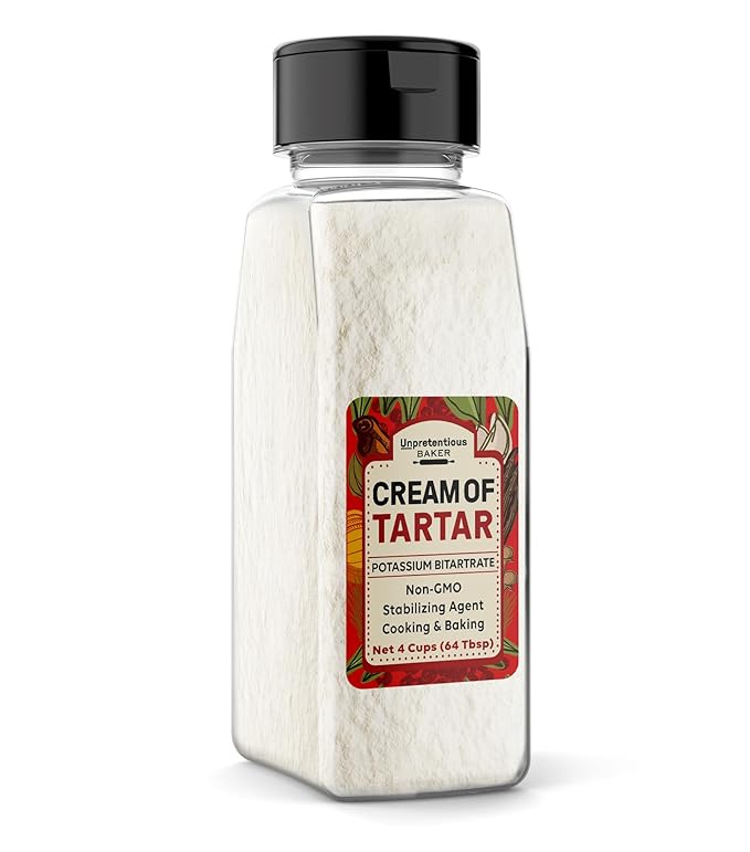 Unpretentious Cream of Tartar, 4 Cups, Non-GMO, Gluten Free, Vegan, Slotted Cap Spice Shaker