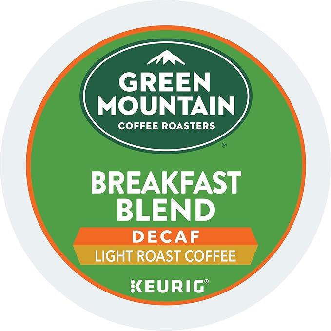 Green Mountain Coffee Roasters Breakfast Blend Decaf Coffee, Keurig Single Serve K-Cup pods, Light Roast, 96 Count