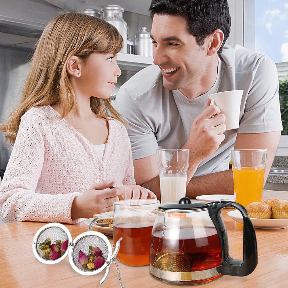 2Pcs Stainless Steel Tea Infuser Strainer, 2.04 Inch Fine Mesh Ball