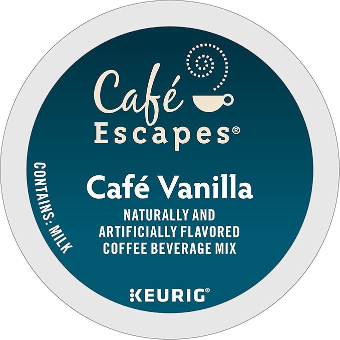 Café Escapes Café Vanilla Coffee Beverage, Single-Serve K-Cup Pods, 60 Count