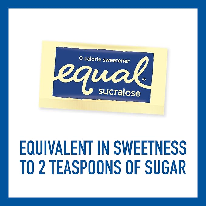 EQUAL Yellow 0 Calorie Sweetener, Sucralose Sugar Substitute, Zero Calorie Sugar Alternative Sweetener Packets, Sugar Alternative, Erythritol Free, 2000 Ct (Pack of 1)