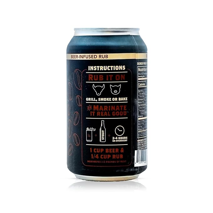 Spiceology & Derek Wolf - Imperial Coffee Stout - Beer-Infused Barbecue Rubs, Spices and Seasonings - Use On: Beef, Pork, Brownies, Nuts, Marinades, or Sauces - 8 oz Can with Resealable Lid